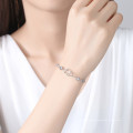 trendy connected heart bracelets women,wholesale 925 sterling silver diamond bracelets jewelry OEM